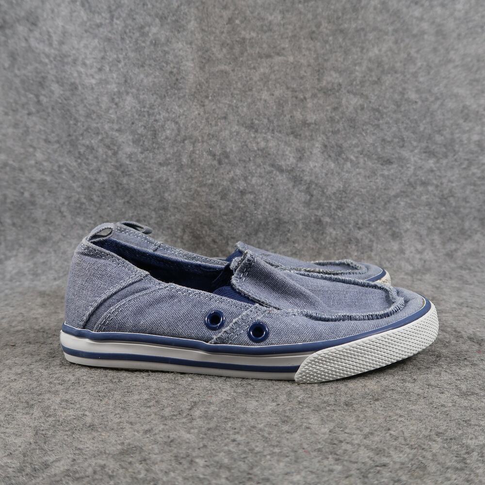 Crazy 8 Shoes Kids Toddler 10 Slip On Sneakers Casual Canvas Blue Moc Toe
